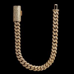 18K Gold Plated, 4.8CTW Moissanite Arc Miami Cuban Bracelet